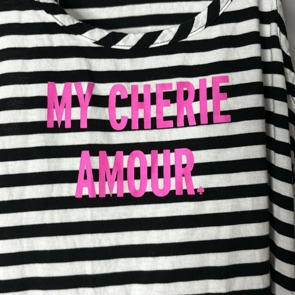 Kate Spade black and white striped racer back My Cherie Amour tank size M